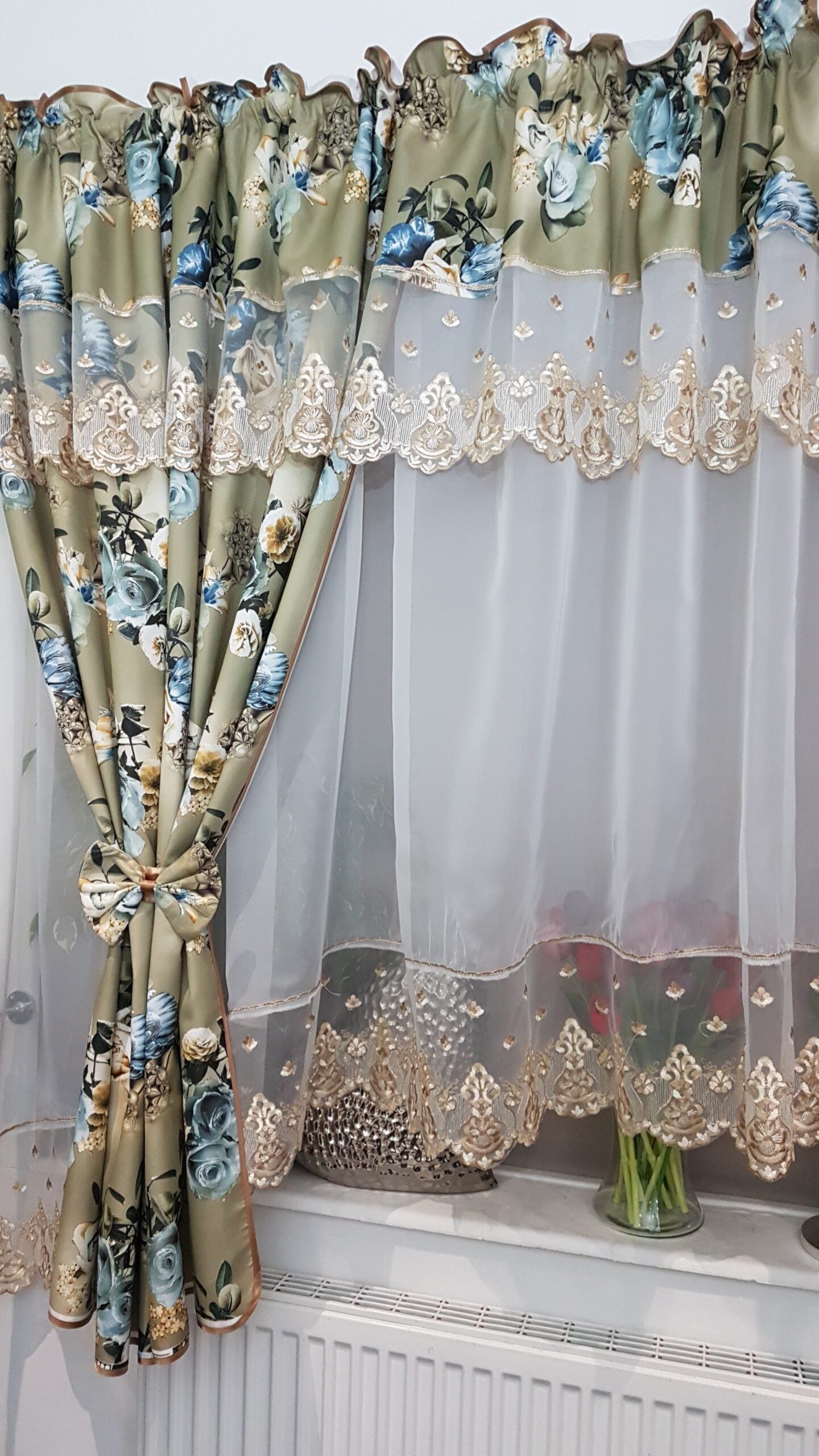 Set perdea cu draperii decorative 400x160cm