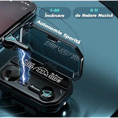 Casti Wireless A15 TWS Bluetooth 5.1 Display LCD