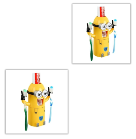 Set 1+1 dozator pasta de dinti minion
