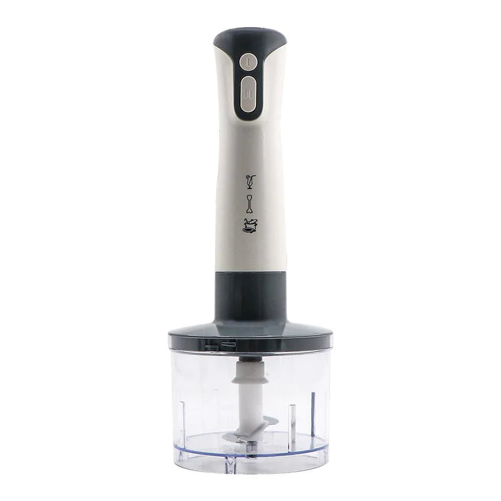 Blender de mana profesional, RAF, 4 in 1, Cana 500ml, Tel, Tocator, putere 600W Alb