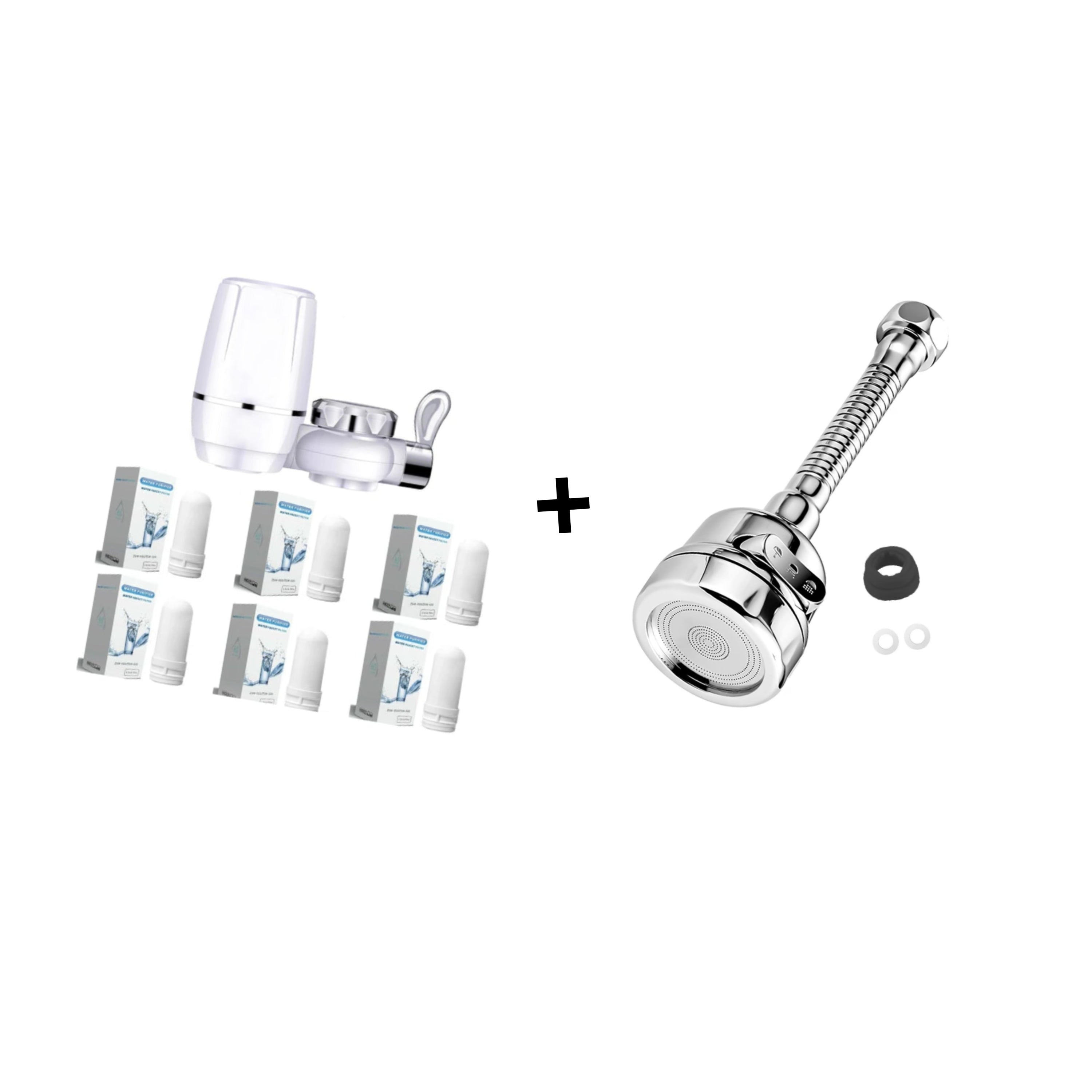 Filtru apa cu 6 rezerve + Adaptor flexibil pentru robinet