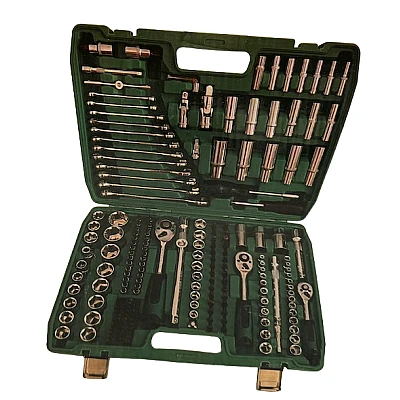 Trusa chei tubulare CR-V si clichet 216 Piese + tavita pentru scule universala cadou