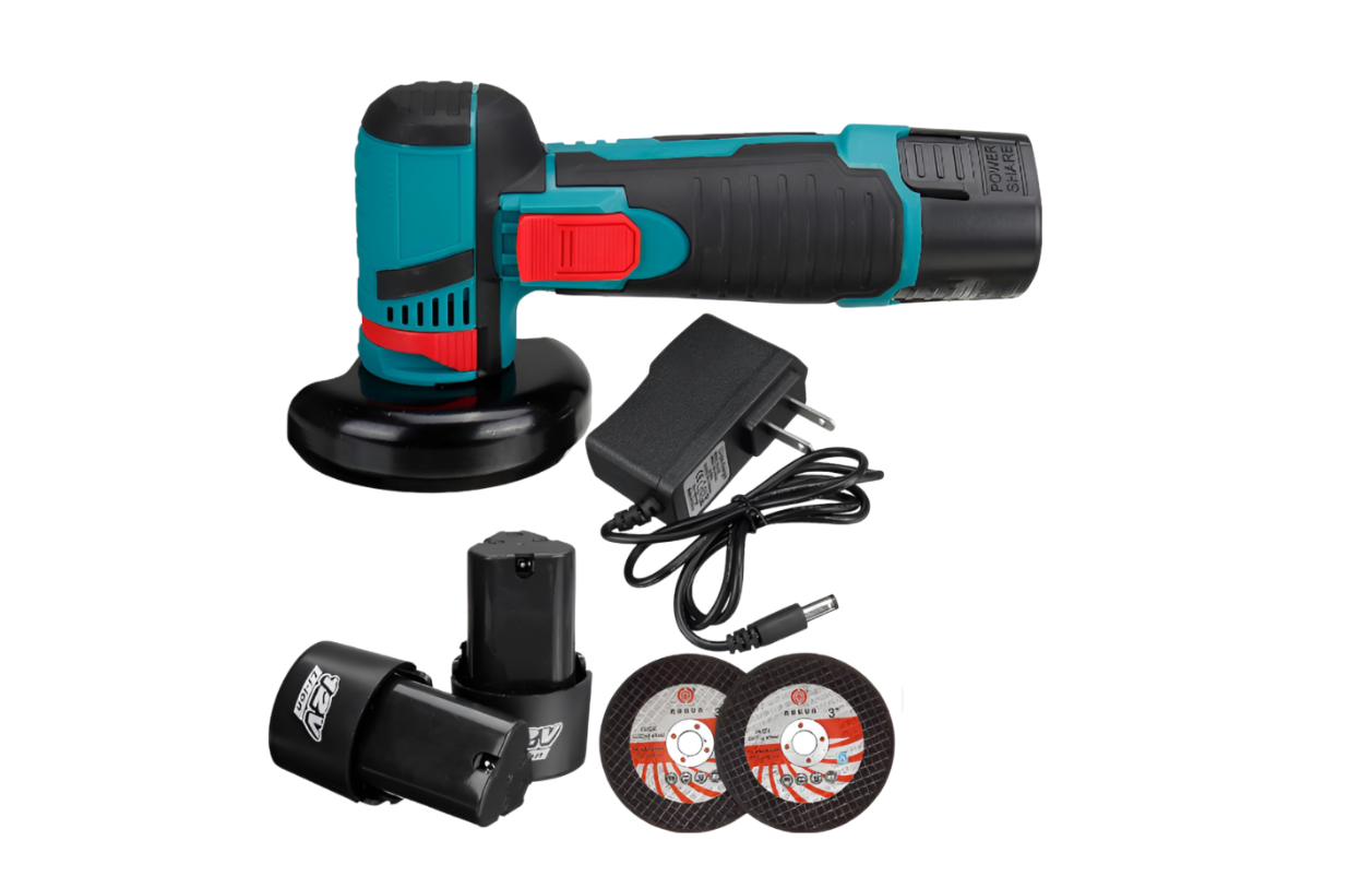 Mini Polizor Flex Unghiular Portabil Dalys®, 2 acumulatori 36V, 19500 rpm, 2 discuri 76 mm, Autonomie Mare, Verde/Negru