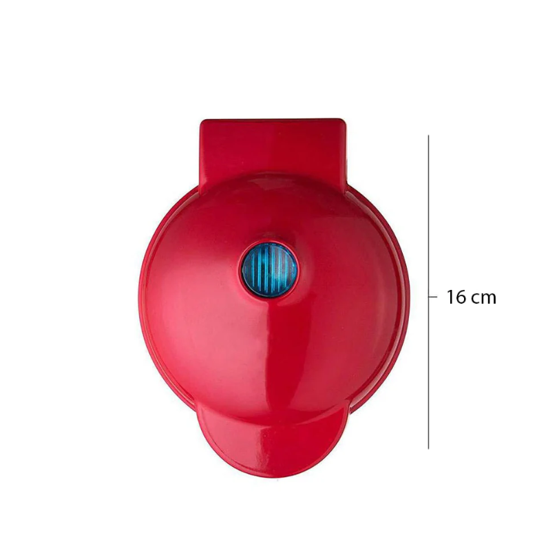 Mini aparat pentru gofre si vafe cu placi antiaderente ,Rosu