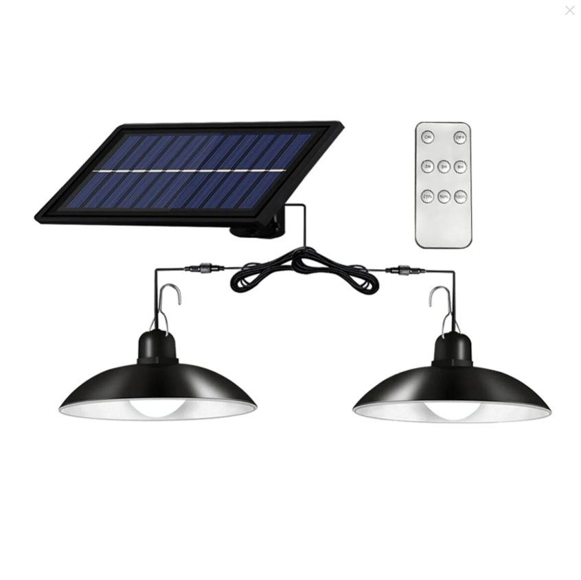 Lampa solara dubla cu abajur,telecomanda inclusa