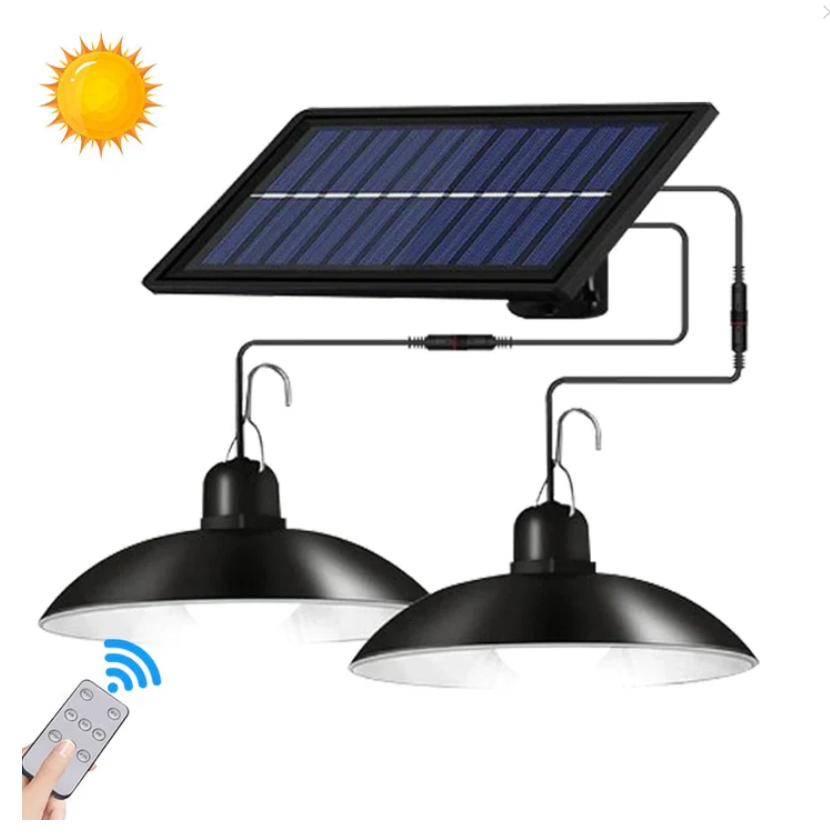 Lampa solara dubla cu abajur,telecomanda inclusa