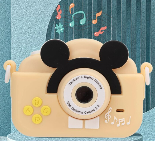 Camera foto si video pentru copii ecran LCD Soricel, galben