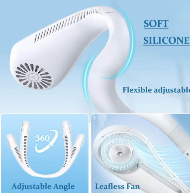 Ventilator Portabil de Gat Dalys®, Flexibil cu 3 Trepte de Viteza, Silentios, Acumulator cu incarcare USB, Racire 360