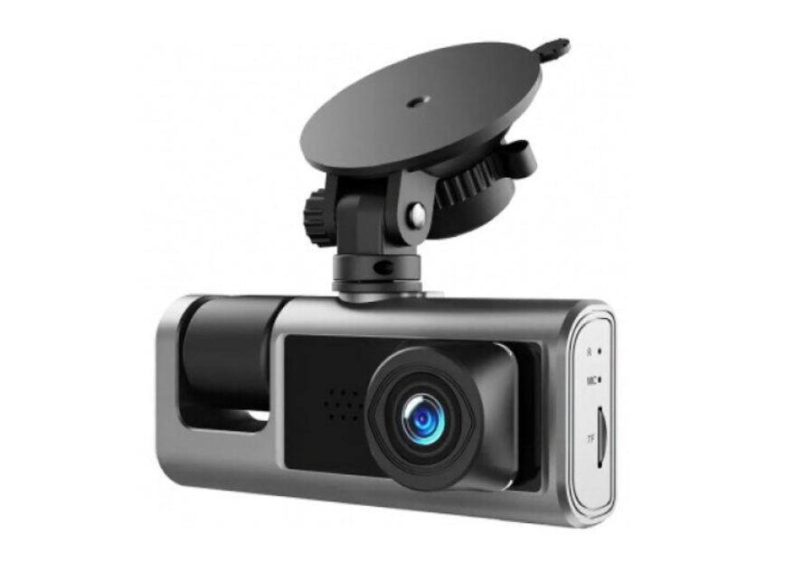 Camera auto tripla Dalys® full HD 1080p, Negru, Suport Card 32GB