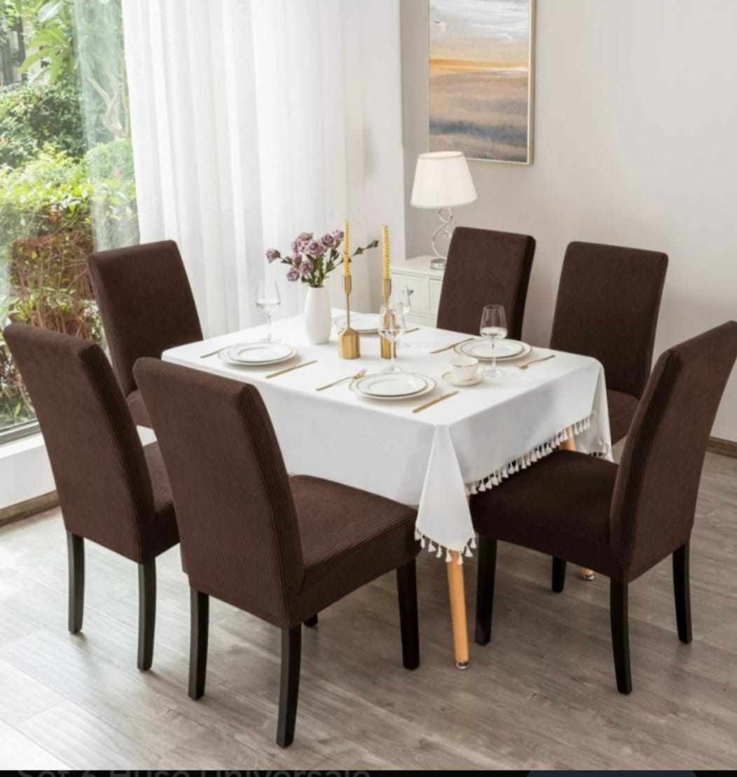 Set 6 huse elastice pentru scaun din lycra