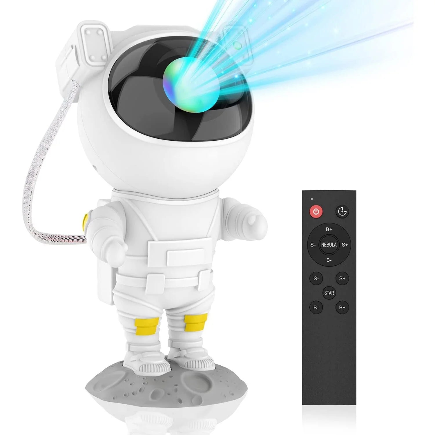 Proiector de stele in forma de astronaut LED, Lampa de veghe pentru copii Dalys®, reglare 360, Alb