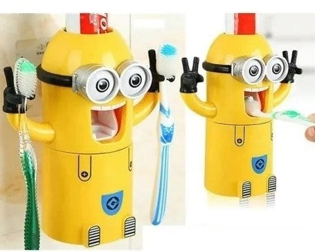 Set 1+1 dozator pasta de dinti minion
