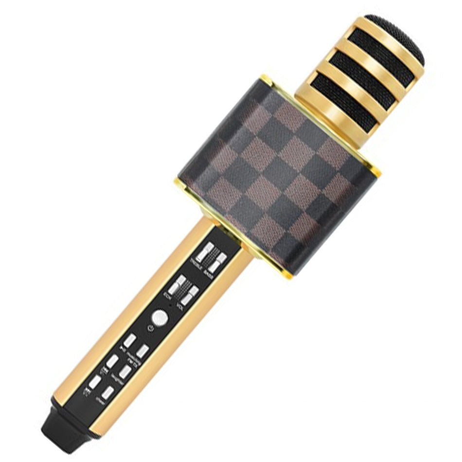 Microfon wireless magic karaoke ,boxa integrata ,tf card,usb,,gold