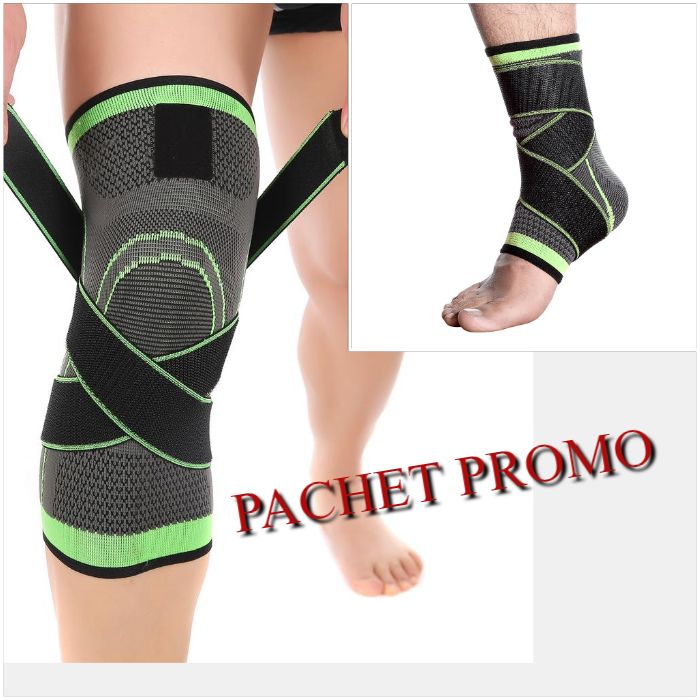 SET Orteza Genunghi Cu Bretele Elastice + Glezniera Cu Prindere Dubla