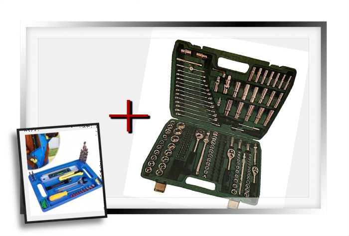 Trusa chei tubulare CR-V si clichet 216 Piese + tavita pentru scule universala cadou