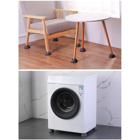 Set 4 picioruse amortizare, tampon anti-vibratie, suport anti-zgomot si antiderapante pentru electrocasnice, mobilier, gri inchis