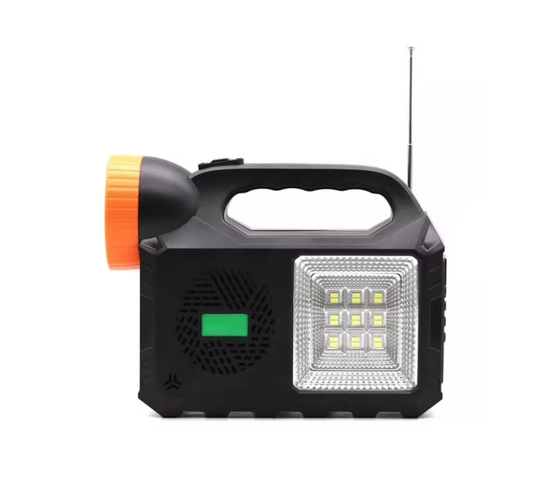 Kit solar de iluminare GD Times GD-102, 3 becuri, boxa BT, radio, 80W XL