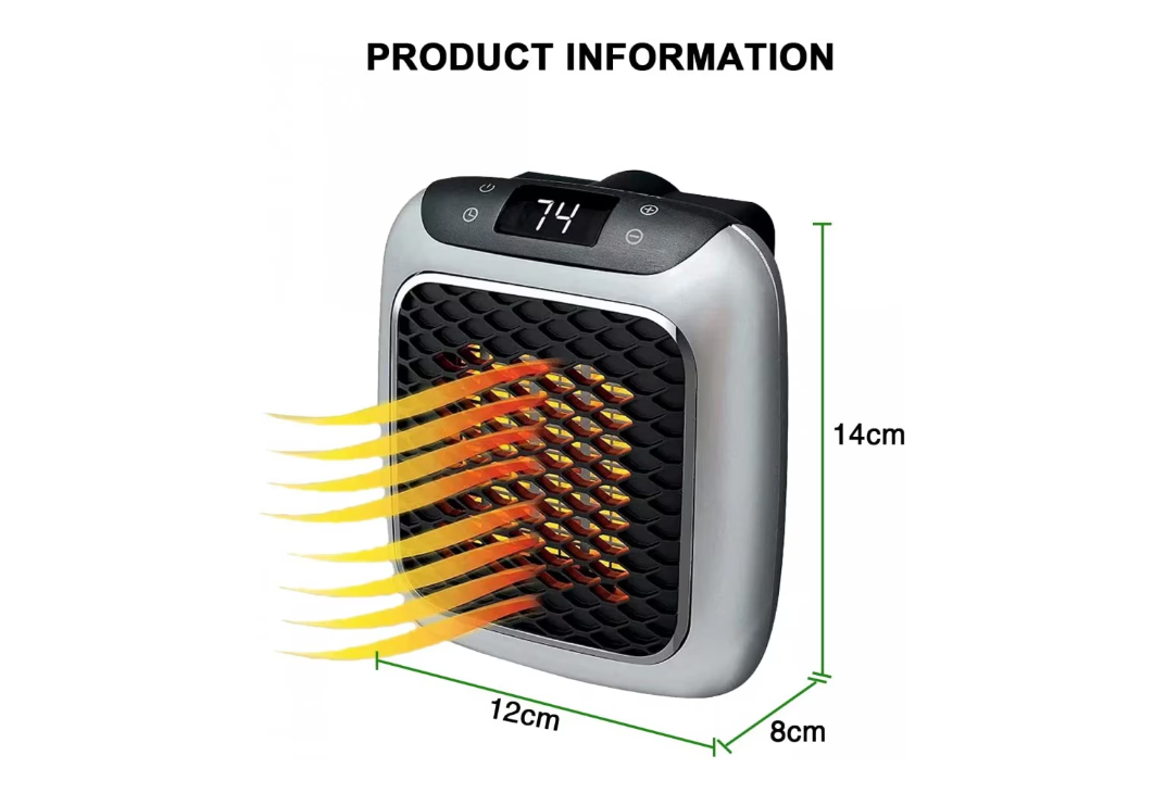 Aeroterma de priza cu termostat 800W cu afisaj led