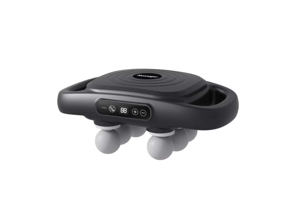 Aparat de masaj cu 4 capete, 9 viteze reglabile,Alb,Negru