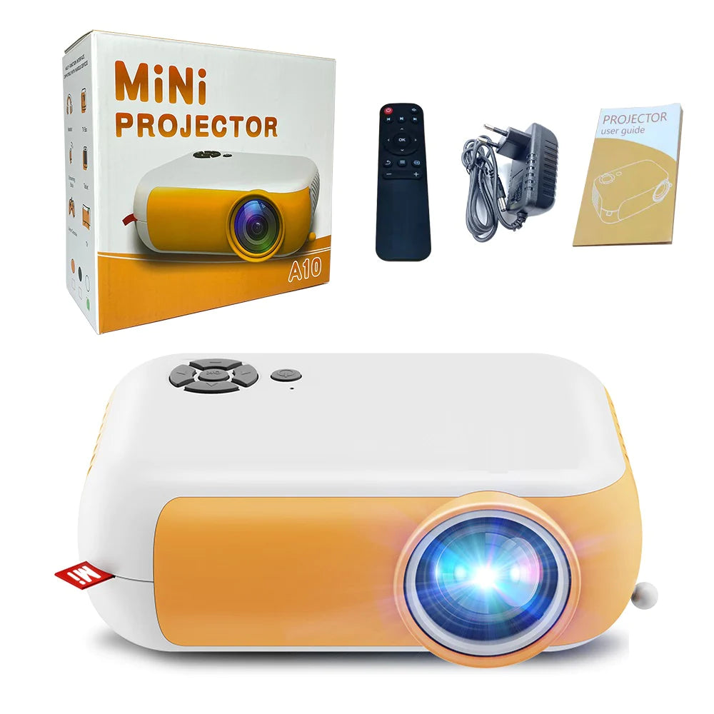 Mini videoproiector Led A10 Full Hd cu Telecomanda, Intrare Hdmi, Micro Sd, Usb, si Av Videoproiecto