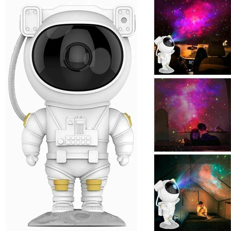 Proiector de stele in forma de astronaut LED, Lampa de veghe pentru copii Dalys®, reglare 360, Alb