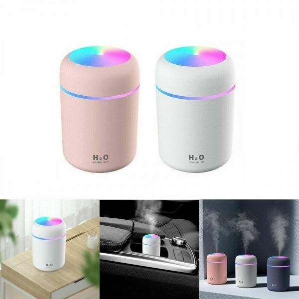 Set 1+1  mini umidificator auto 300ml, lumini led