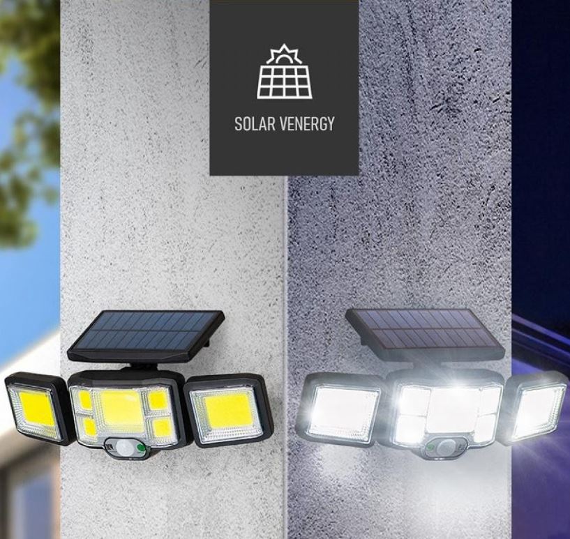 Lampa solara 204 COB cu Panou Solar Separat si Telecomanda