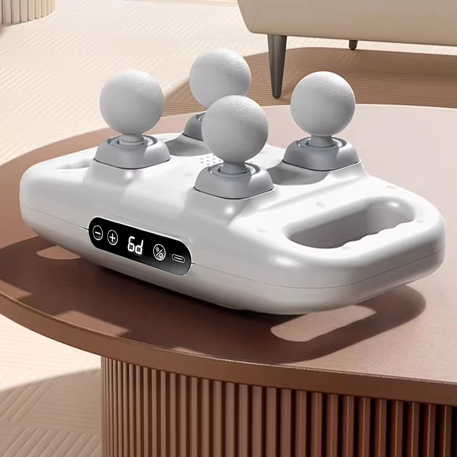 Aparat de masaj cu 4 capete, 9 viteze reglabile,Alb,Negru