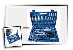 Trusa de chei tubulare 108 piese, crom vanadium+tavita pentru scule cadou