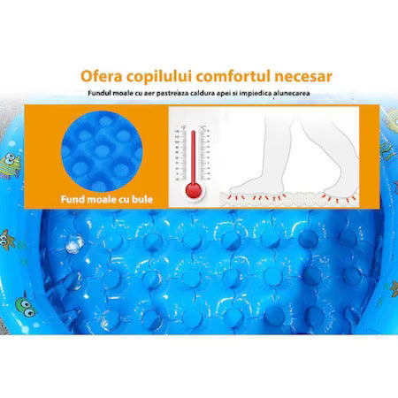 Piscina gonflabila pentru copii cu podea moale, 210 x 140 x 60 cm