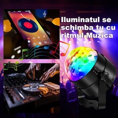 Proiector discoLED, joc lumini, control vocal, RGB, usb, stick,6W, telecomanda, moduri multiple, Multicolor